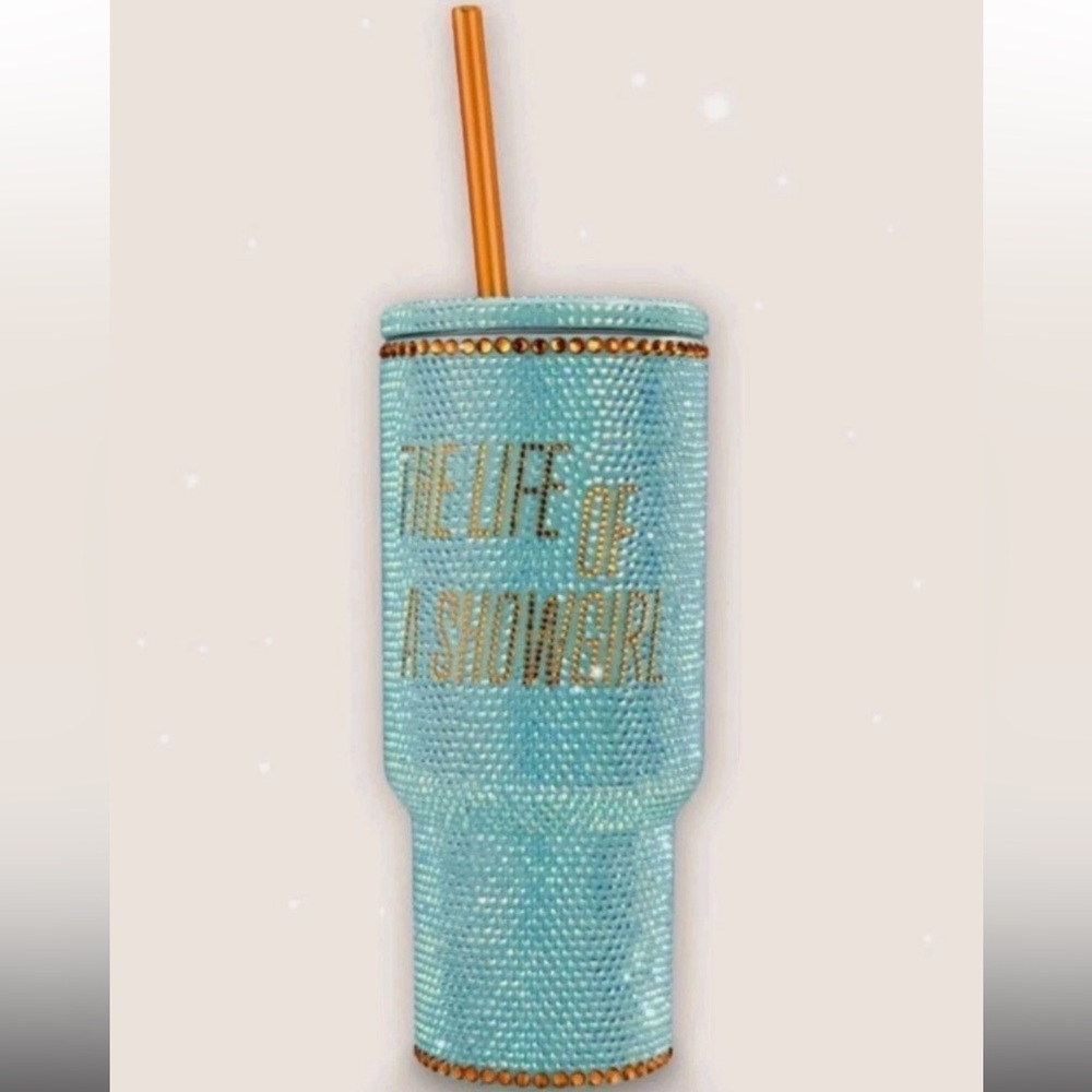Sparkling Blue 'The Life of a Showgirl' Rhinestone Party Tumbler